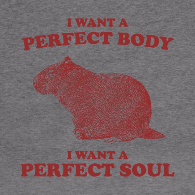 Capybara i want a perfect body i want a perfect soul Shirt, Funny Capybara Meme by ILOVEY2K